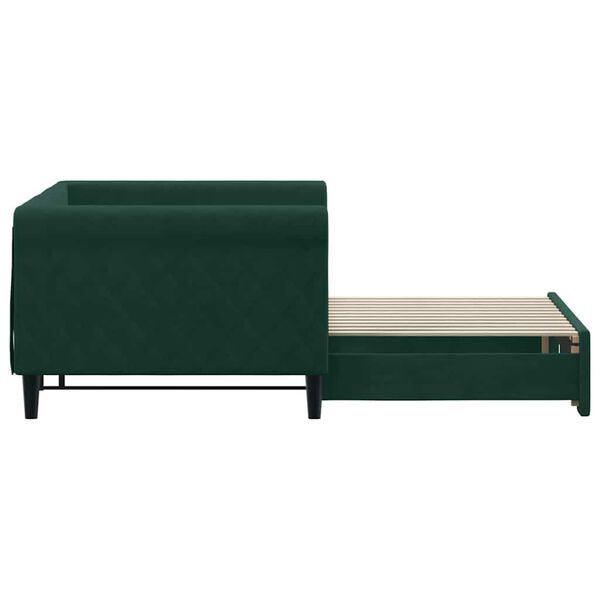 vidaXL Sof&aacute; cama nido terciopelo verde oscuro 90x200 cm