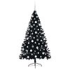 vidaXL &Aacute;rbol de Navidad Artificial Preiluminado Negro 180 cm PVC