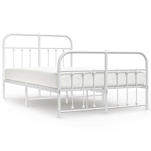 vidaXL Estructura cama sin colch&oacute;n con estribo metal blanco 120x200 cm