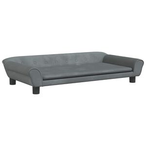 vidaXL Cama para perros de terciopelo gris oscuro 100x50x21 cm