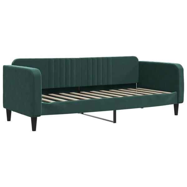 vidaXL Sof&aacute; cama nido con cajones terciopelo verde oscuro 80x200 cm