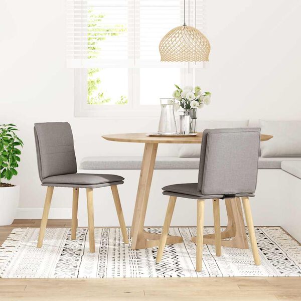 vidaXL Sillas de comedor 2 unidades tela gris taup&eacute;