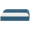 vidaXL Estructura de Cama Esquina con Colch&oacute;n 2 pcs Azul Terciopelo