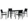 vidaXL Conjunto de Comedor de Jard&iacute;n 5 uds. Negro