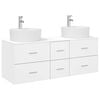 vidaXL Juego de muebles de ba&ntilde;o 3 uds. Blanco 129 x 44.5 x 80 cm