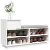 vidaXL Mueble zapatero de madera maciza de pino blanco 110x34x61 cm