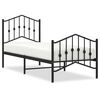 vidaXL Estructura cama sin colchón con estribo metal negro 75x190 cm