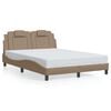 vidaXL Estructura de cama Viana con LED sin colch&oacute;n capuchino 140x190 cm