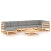 vidaXL Muebles de jard&iacute;n 8 pzas y cojines madera maciza pino