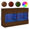 vidaXL Mueble TV de pared con luces LED roble marr&oacute;n 98,5x30x60,5 cm