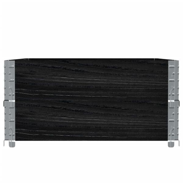 vidaXL Collares de palets 2 uds madera maciza de pino negro 120x80 cm