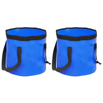 vidaXL Cubos plegables 2 unidades PVC azul 20 L