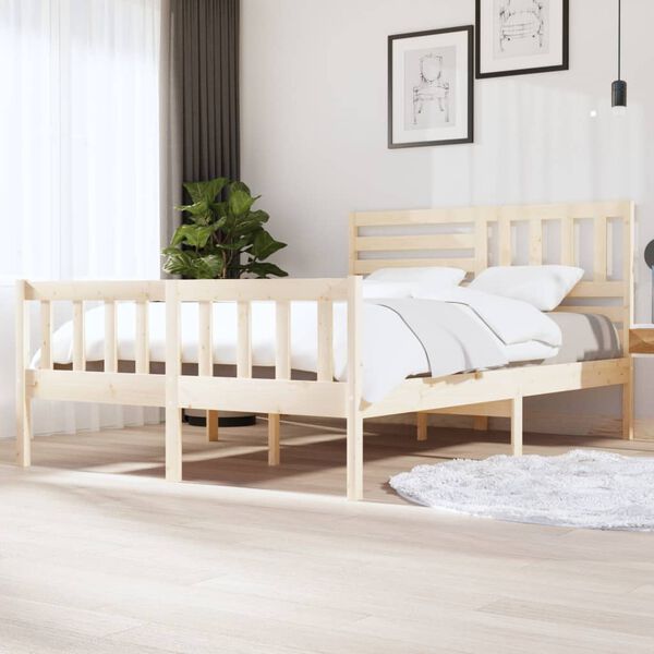 vidaXL Estructura de cama de madera maciza 140x200 cm