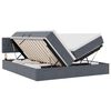 vidaXL Cama de almacenamiento LED con colch&oacute;n Gris oscuro 180 x 200 cm