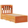 vidaXL Cama con estantería sin colchón madera maciza marrón 100x200 cm