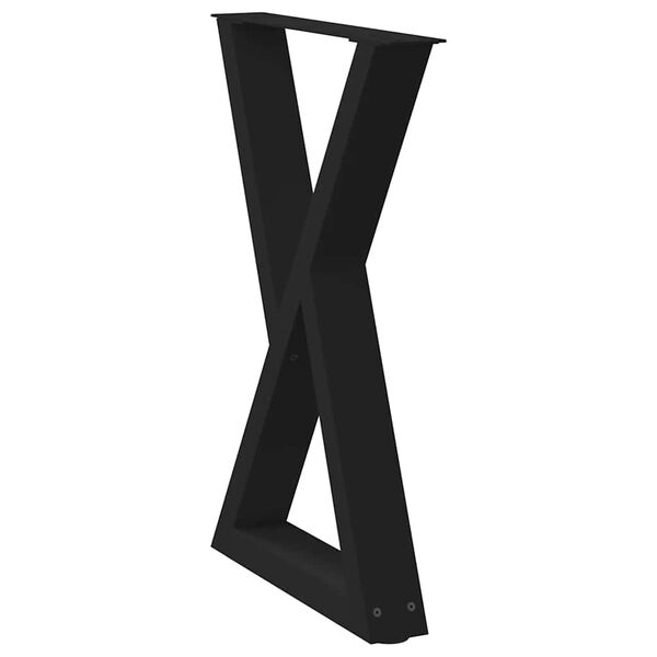 vidaXL Patas para mesa de comedor (2 unidades), color negro, 60 x 72-73,3 cm, acero
