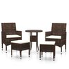 vidaXL Juego de muebles de jard&iacute;n de 5 piezas rat&aacute;n sint&eacute;tico marr&oacute;n