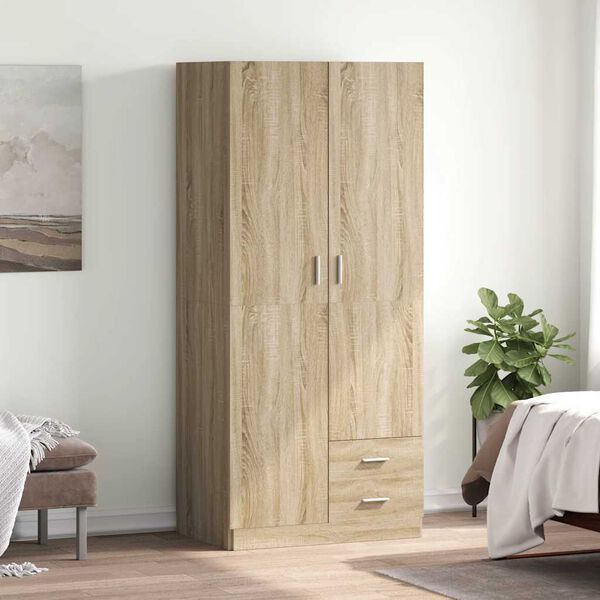 vidaXL Armario de madera de ingenier&iacute;a roble Sonoma 80x52x180 cm