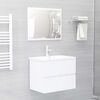 vidaXL Juego de muebles de ba&ntilde;o 2 pzas madera contrachapada blanco