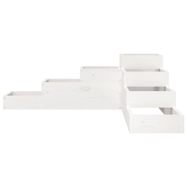 vidaXL Jardinera 4 niveles madera maciza pino blanca 106x104,5x36 cm