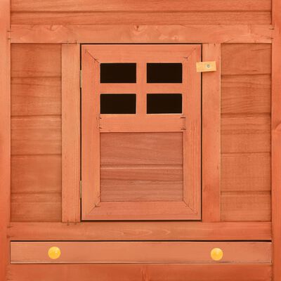 vidaXL Conejera de exterior con corredor madera maciza abeto marrón
