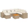 vidaXL Juego de sof&aacute;s de jard&iacute;n con cojines beige 8 pzas rat&aacute;n PE