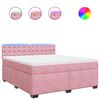 vidaXL Cama box spring con colch&oacute;n terciopelo rosa 180x200 cm