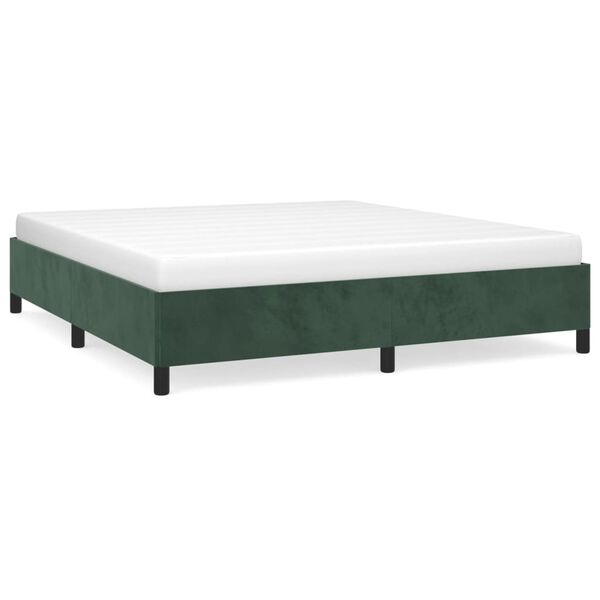 vidaXL Estructura cama sin colch&oacute;n terciopelo verde oscuro 160x200 cm