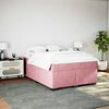 vidaXL Cama box spring con colchón terciopelo rosa 140x200 cm