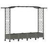 vidaXL Cama elevada con trellis y techo Gris Claro 207 x 40 x 129 cm