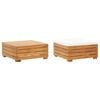 vidaXL Set de mesa y reposapi&eacute;s de jard&iacute;n coj&iacute;n madera maciza acacia