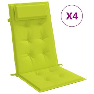 vidaXL Cojines de silla respaldo alto 4 uds tela Oxford verde brillo