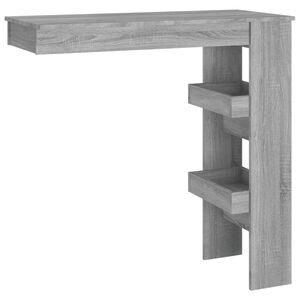 vidaXL Mesa de bar de pared madera contrachapada gris 102x45x103,5cm