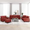 vidaXL Juego de sof&aacute;s con cojines 4 piezas cuero sint&eacute;tico rojo tinto