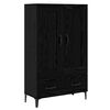 vidaXL Aparador alto Roble Negro 70 x 31 x 115 cm Madera de ingenier&iacute;a