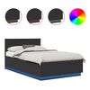 vidaXL Estructura de cama Negro 120 x 190 cm Madera de ingenier&iacute;a