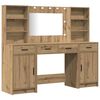 vidaXL Conjunto de mesa de vestidor con LED 3 uds. Roble artisan