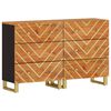 vidaXL Armario auxiliar 2 uds madera mango marr&oacute;n negro 60x33,5x75cm