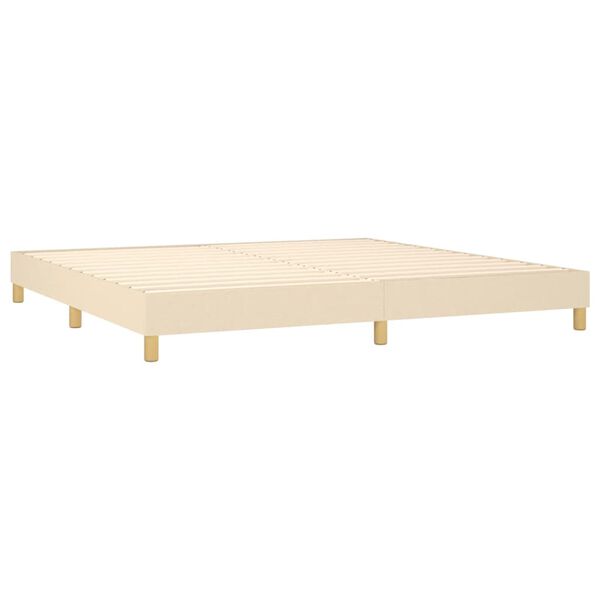 vidaXL Cama box spring con colch&oacute;n tela color crema 200x200 cm