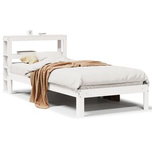 vidaXL Estructura de cama con cabecero sin colch&oacute;n blanco 90x190 cm