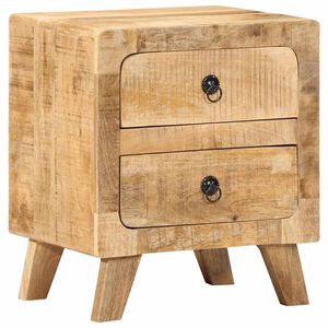 vidaXL Mesita de noche de madera maciza de mango rugosa 40x32x46 cm