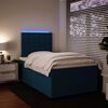 vidaXL Cama box spring con colch&oacute;n terciopelo azul 120x200 cm