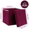 vidaXL Caja de almacenaje con tapas 4 uds tela rojo oscuro 32x32x32 cm