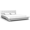 vidaXL Estructura de cama de cuero artificial blanco 200x120 cm