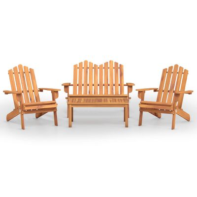 vidaXL Juego de muebles de jardín Adirondack 4 piezas madera acacia