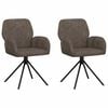 vidaXL Sillas de comedor giratorias 2 uds. Cuero de Suede Sint&eacute;tico
