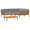 vidaXL Set de sof&aacute;s de palets de jard&iacute;n y cojines 4 pzas madera acacia