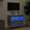 vidaXL Mueble de TV de pared con luces LED gris hormig&oacute;n 60x30x40 cm