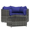 vidaXL Set de muebles de jard&iacute;n 4 pzas y cojines rat&aacute;n sint&eacute;tico gris