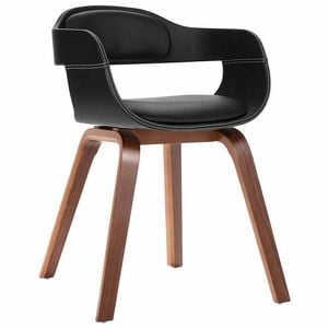 vidaXL Silla de comedor de madera curvada y cuero sint&eacute;tico